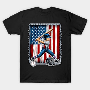 American Flag Baseball Shirt Kids Boy Men Patriotic T-Shirt